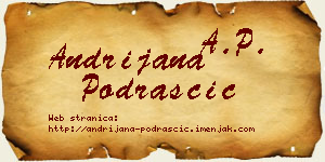 Andrijana Podraščić vizit kartica